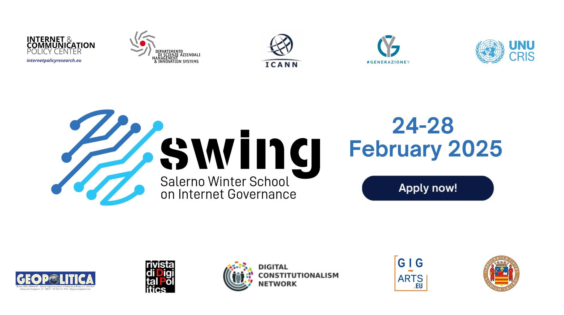 GIG-ARTS announces Partnership with the Salerno Winter School on Internet Governance (SWING)